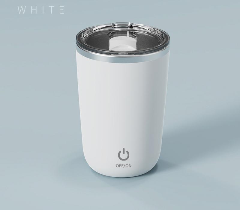 V888-ELOSUNG29316-202505261545-00 Mini Portable Electric Self-Stirring Mug - USB-C Rechargeable, 4-Hour Use, Stainless Steel (White) - Image 1