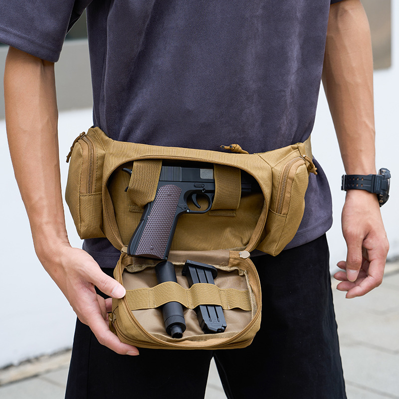 V888-ELOSUNG29396-202505301147-01 Tactical Waist Pack & Concealed Carry Bag - Multi-Pocket Fanny Pack with Adjustable Strap(Khaki) - Image 2