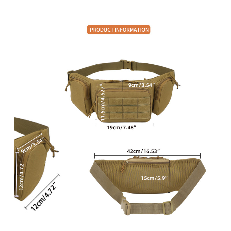V888-ELOSUNG29396-202505301147-02 Tactical Waist Pack & Concealed Carry Bag - Multi-Pocket Fanny Pack with Adjustable Strap(Khaki) - Image 3