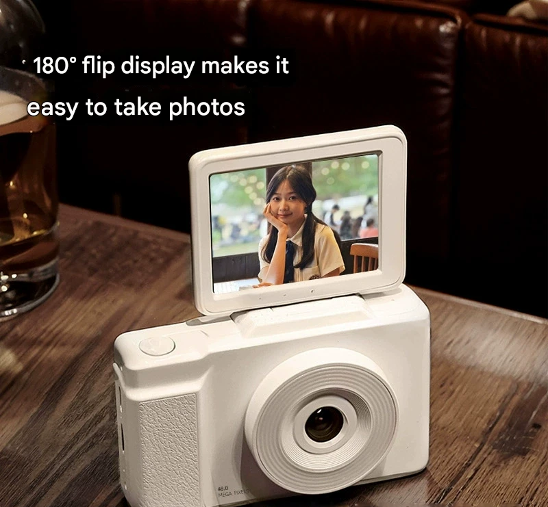 V888-ELOSUNG29468-202506041651-02 48MP Student Digital Camera with 180 Flip Screen & 3-Setting Fill Light(White) - Image 3