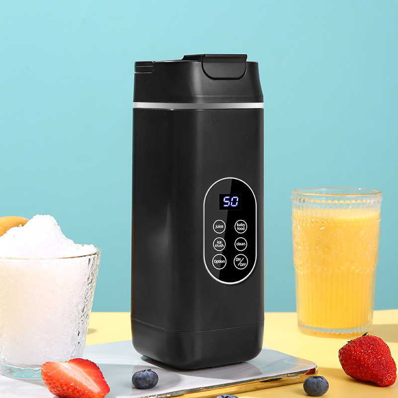 V888-ELOSUNG29741-202506190725-00 Wireless Portable Juicer Blender - 420ml, 12 Blades, 5-Hour Ice Storage, Digital Display & USB-C Charging(black) - Image 1