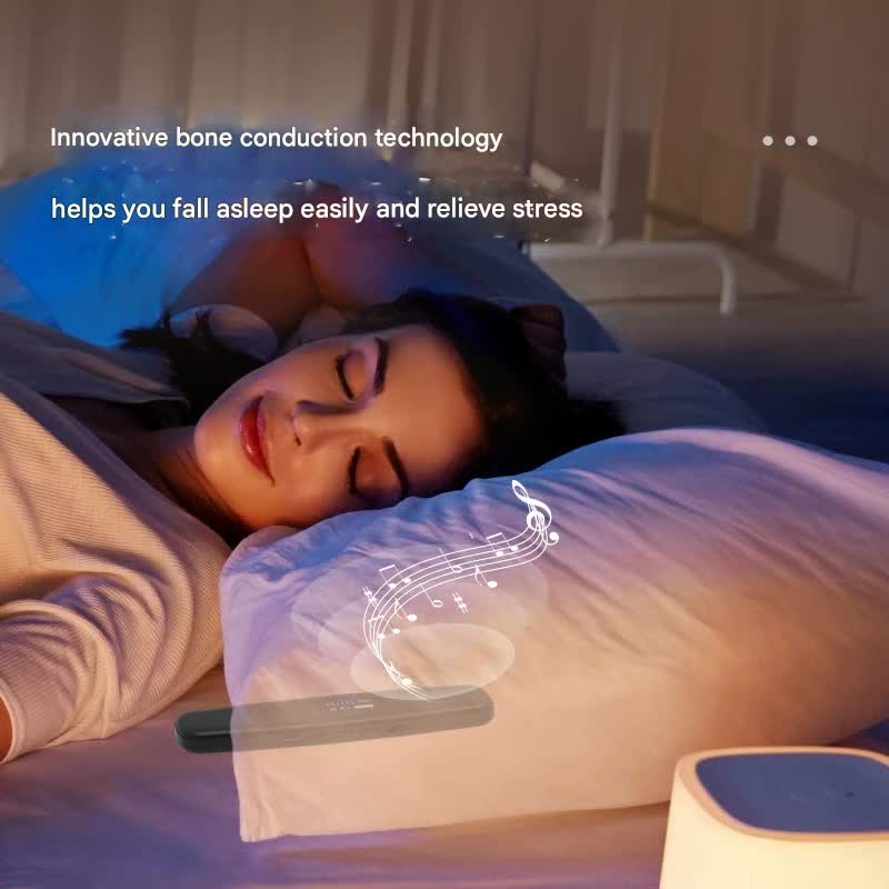 V888-ELOSUNG29865-202506191033-02 Under-Pillow Bone Conduction Sleep Sound Device - Bluetooth 5.3, TF Card, 8H Playtime & Timer(Khaki) - Image 3