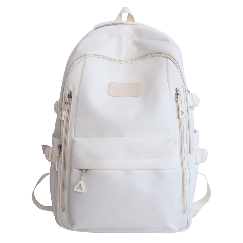 V888-ELOSUNG29874-202506191038-00 Large Capacity Nylon Backpack - Fits Tablet, A4 Magazines, Umbrella - Multiple Pockets & Adjustable Straps(white) - Image 1