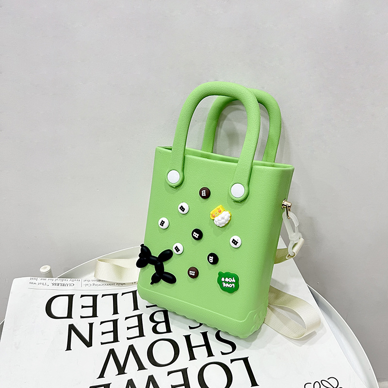 V888-ELOSUNG29961-202506191237-00 EVA Large Capacity Crossbody & Handbag - Customizable with Charms, Lightweight & Versatile,Fruit green (with DIY accessories) - Image 1