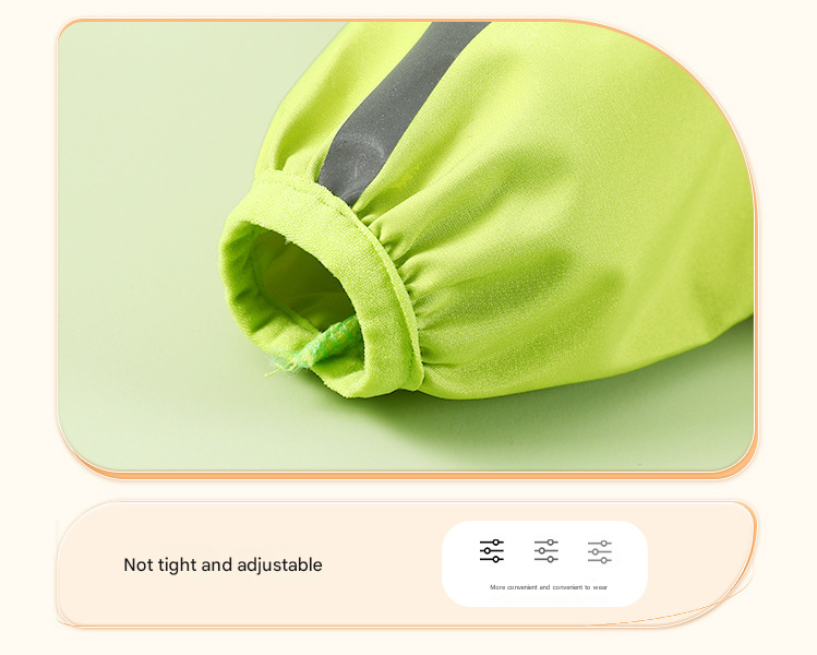 V888-ELOSUNG31104-202505231321-03 Colorblock (Beige blue) Dog Raincoat - Waterproof with Hood and Reflective Strips (Size M) - Image 4