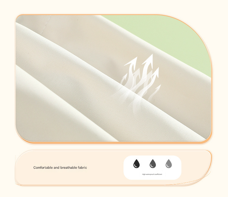 V888-ELOSUNG31105-202505231321-04 Colorblock (Beige blue) Dog Raincoat - Waterproof with Hood and Reflective Strips (Size L) - Image 5