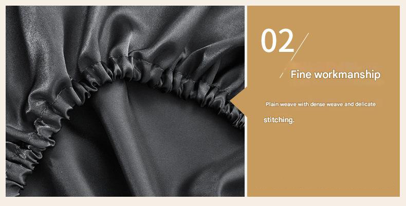 V888-ELOSUNG31120-202505231336-02 Navy blue Silky Satin Pillowcase Pair - Smooth for Hair & Skin, Elastic Fitted (46x90+16cm) - Image 3