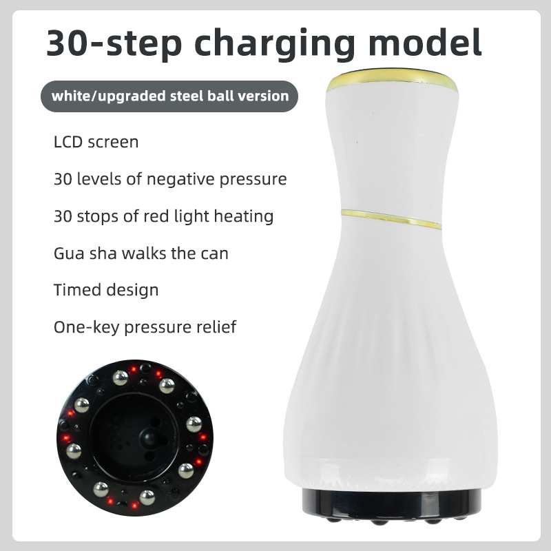 V888-ELOSUNG31143-202505261517-00 White Portable Electric Cupping Therapy Device - Adjustable Intensity & Heat - Image 1