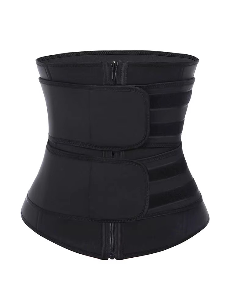 V888-ELOSUNG32096-202505281053-00 Size XL Black Womens Sweat-Enhancing Waist Trainer Belt - Dual Strap Zipper Tummy Control Cincher for Workout & Postpartum Shaping - Image 1