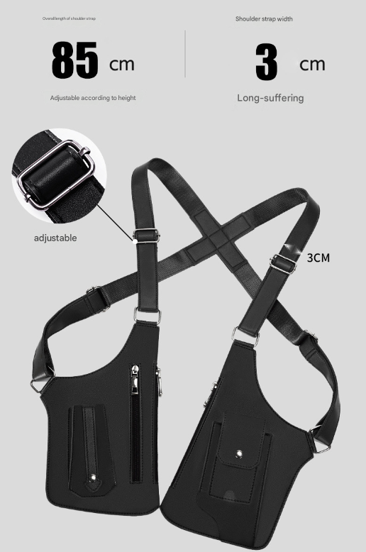 V888-ELOSUNG32378-202506190725-02 Brown Urban Tactical Anti-Theft Shoulder Holster Bag - Secure Multi-Pocket Chest Rig for Men - Image 3