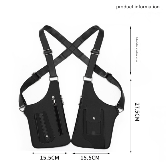 V888-ELOSUNG32378-202506190725-03 Brown Urban Tactical Anti-Theft Shoulder Holster Bag - Secure Multi-Pocket Chest Rig for Men - Image 4