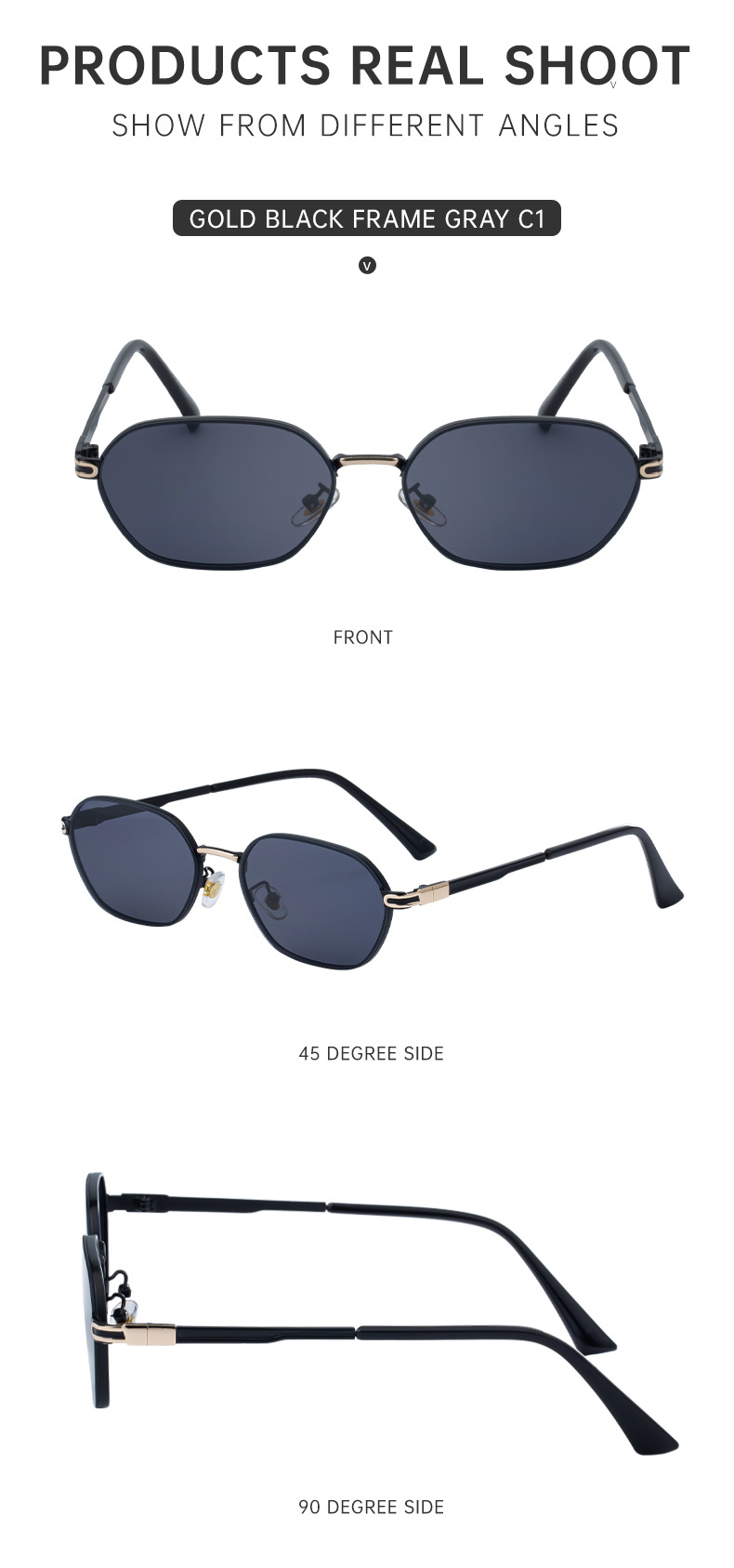 V888-ELOSUNG32393-202506190648-01 Blue Lenses Chic Oval Sunglasses for Women - UV400 Protection Lightweight Metal Frame, Comfortable Design - Image 2