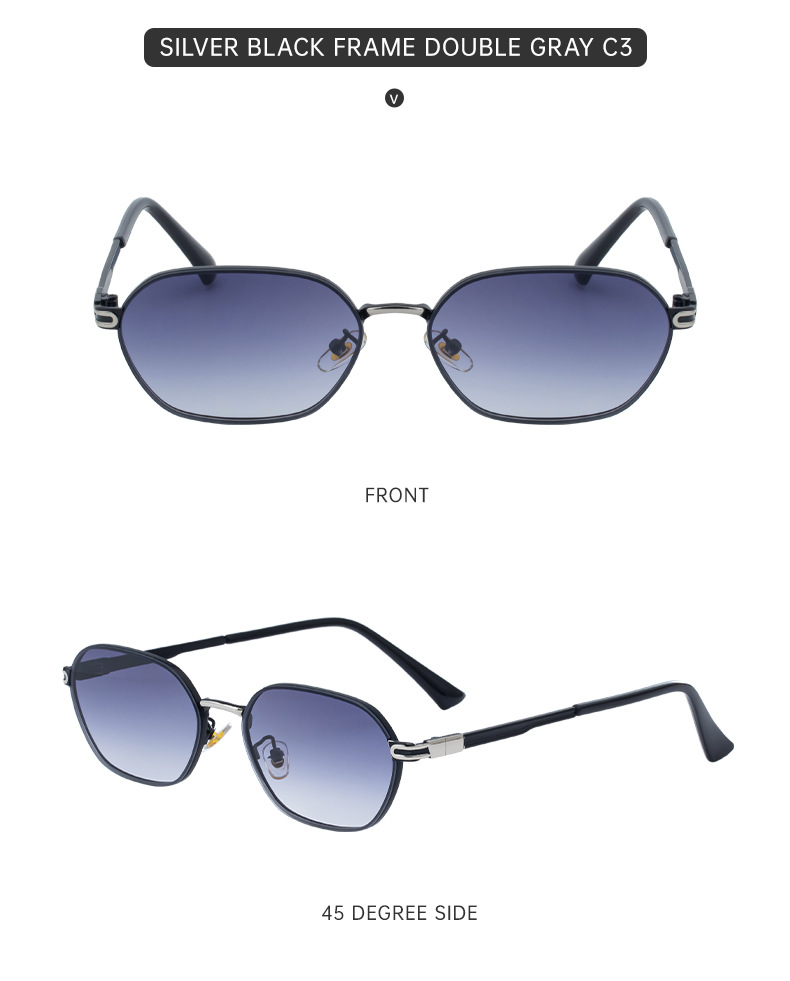 V888-ELOSUNG32395-202506190648-01 Blue Gradient Lenses Chic Oval Sunglasses for Women - UV400 Protection Lightweight Metal Frame, Comfortable Design - Image 2