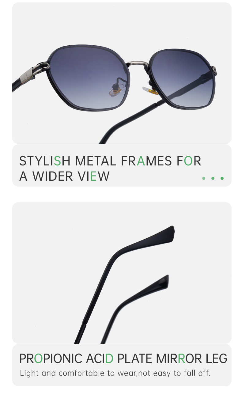 V888-ELOSUNG32395-202506190648-04 Blue Gradient Lenses Chic Oval Sunglasses for Women - UV400 Protection Lightweight Metal Frame, Comfortable Design - Image 5