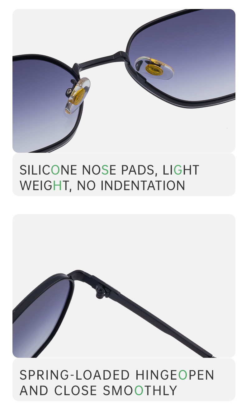 V888-ELOSUNG32395-202506190648-05 Blue Gradient Lenses Chic Oval Sunglasses for Women - UV400 Protection Lightweight Metal Frame, Comfortable Design - Image 6