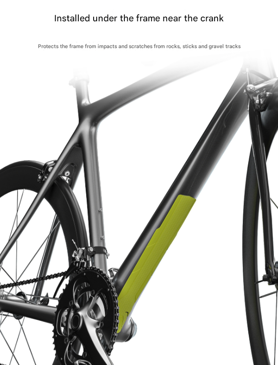 V888-ELOSUNG32476-202506191208-06 2 Pcs Black Durable Bicycle Frame Down Tube Protector Sticker  - Anti-Scratch Guard for MTB & Road Bikes - Image 7