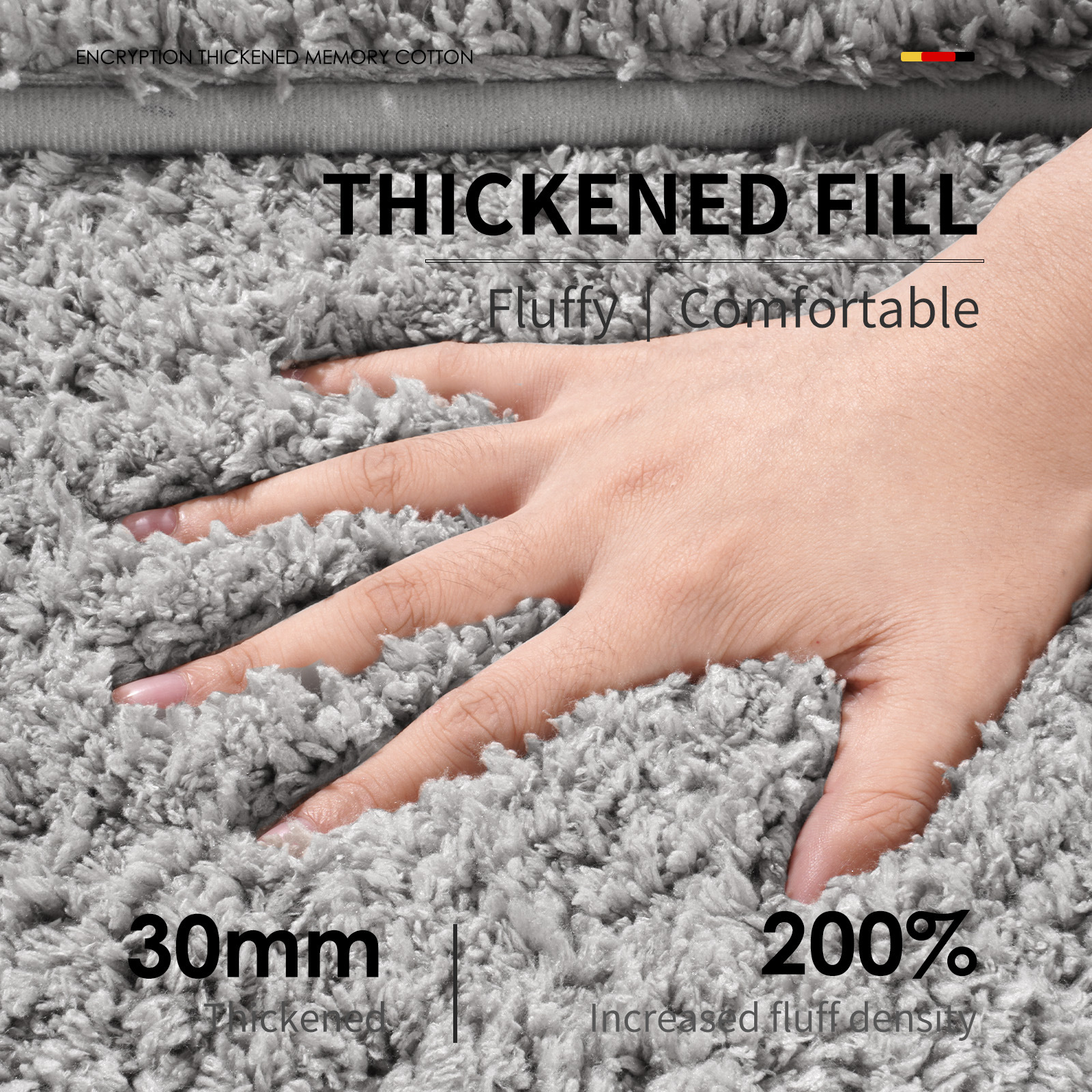 V888-ELOSUNG32515-202506191023-02 Brown Ultra Absorbent Plush Bath Mat - Non-Slip Bathroom Rug with Innovative Foot Drying Pocket - Image 3
