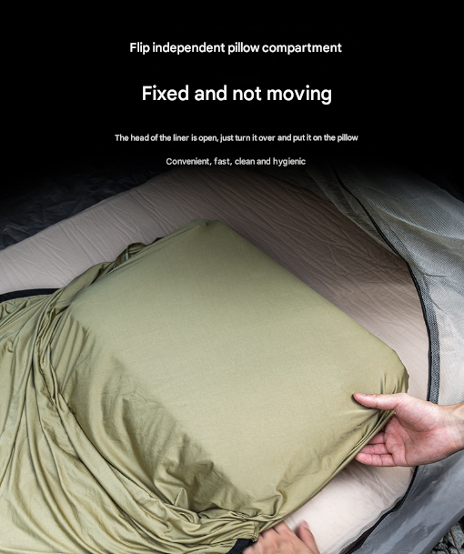 V888-ELOSUNG32560-202506191336-04 Green Ultra-Stretch Sleeping Bag Liner - Portable & Lightweight Envelope Sleep Sack for Camping & Travel - Image 5