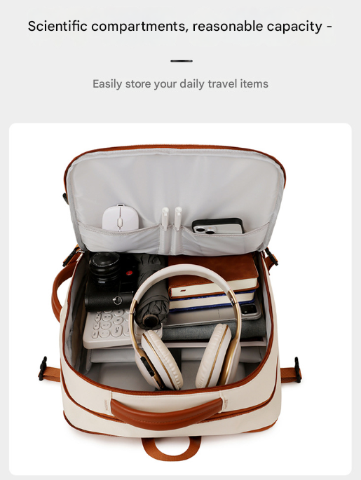 V888-ELOSUNG32798-202507021025-06 Beige Expandable Laptop Backpack with USB Port - Stylish Travel & Business Daypack - Image 7