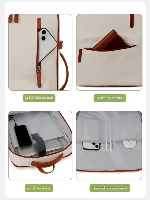 V888-ELOSUNG32798-202507021025-07 Beige Expandable Laptop Backpack with USB Port - Stylish Travel & Business Daypack - Image 8