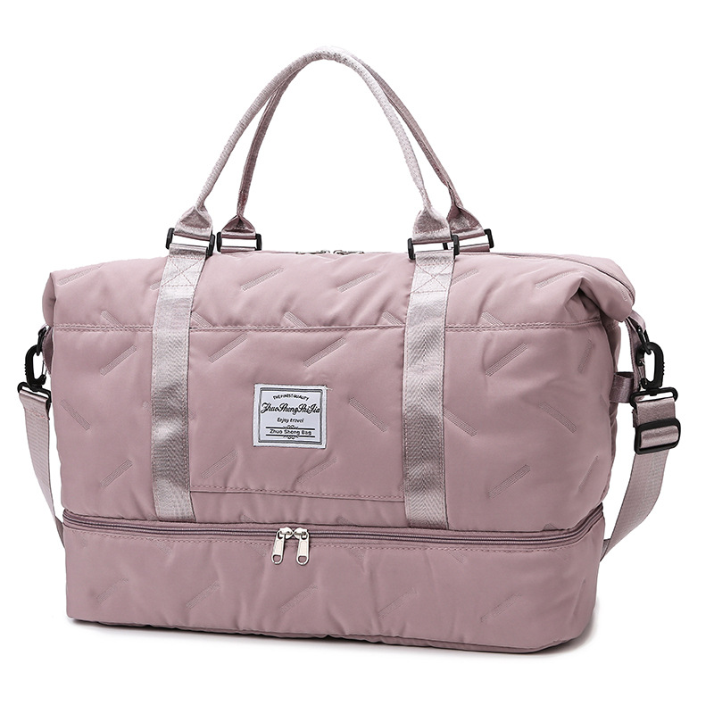 V888-ELOSUNG32813-202507041035-00 Purple Stylish Quilted Duffel Bag for Travel & Gym - Large Capacity Weekender with Shoe Compartment and Wet Pocket - Image 1