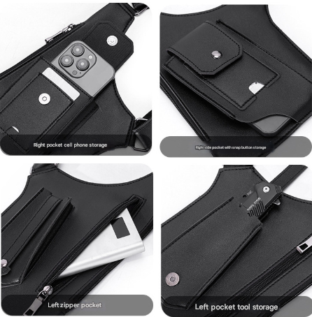 V888-ELOSUNG33370-202506191246-01 Balck Tactical Underarm Shoulder Holster Bag - Anti-Theft Double Pouch Vest Pack for Men - Image 2