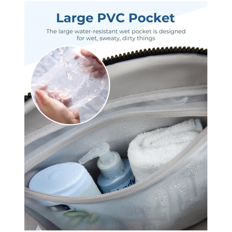 V888-ELOSUNG33470-202506241107-02 Beige Spacious Travel Duffel Bag - Large Capacity Sports & Fitness Tote with Toiletry Bag, Compartments & Single Shoulder Strap - Image 3