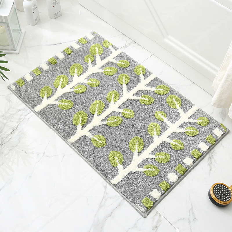V888-ELOSUNG33540-202506301010-00 Spring Jacquard Bathroom Mat - Super Absorbent Non-Slip Rug (40x60cm), Toilet Floor Mat for Bathroom/Bedroom/Entryway - Image 1