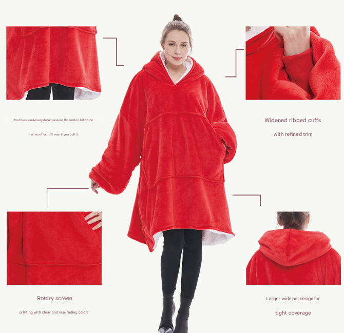 V888-ELOSUNG33551-202506301021-01 Egg Milk Pattern Oversized Wearable Blanket Hoodie - Ultra Soft & Cozy Snuggle Pullover for Adults - Image 2