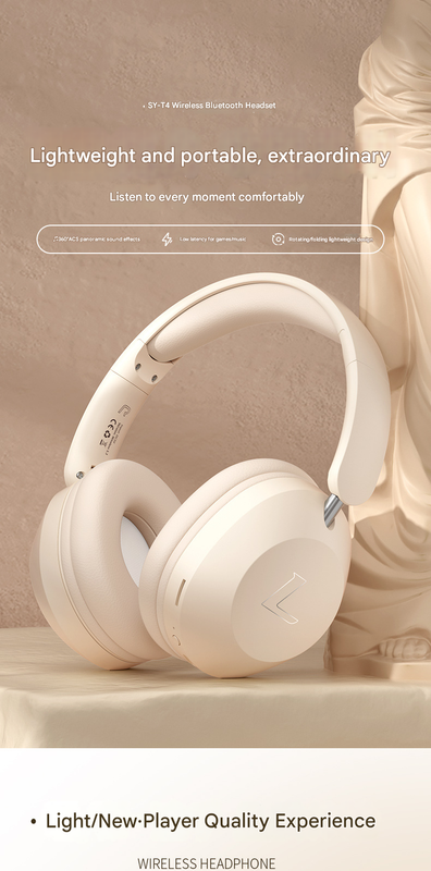 V888-ELOSUNG34091-202506091240-01 Pink SY-T4 luetooth Music Headset - New Wireless Over-Ear Headphones with Long Battery Life for Sports and Universal Phone Compatibility - Image 2