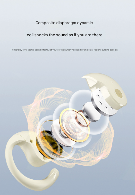 V888-ELOSUNG34096-202506091241-03 White WG-05 New OWS Bone Conduction Bluetooth Earphones with AI Translation - Non-In-Ear Sports Design - Image 4