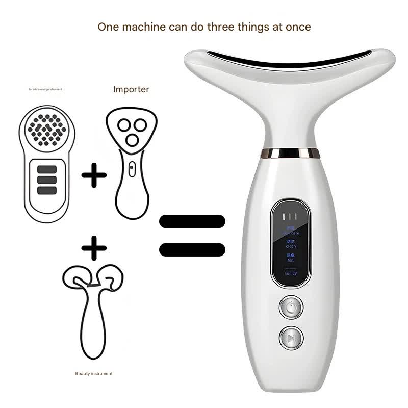 V888-ELOSUNG35007-202506191241-02 Multi-Functional Neck & Face Beauty Massager - Constant Heat, Ion Infusion & Sonic Vibration(gold) - Image 3