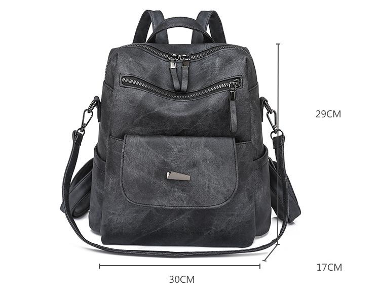 V888-ELOSUNG35021-202506191036-01 Stylish Women's PU Leather Backpack - Versatile Shoulder Bag with Multiple Pockets(Khaki) - Image 2