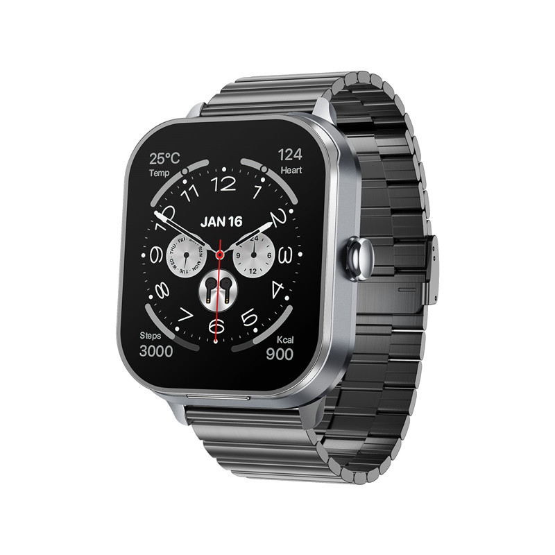 V888-ELOSUNG35091-202506241153-00 Smartwatch with Built-in TWS Earbuds & Silicone Sleeve - 2.01 HD Screen Health Monitoring Bluetooth Calls & Music(Gray steel belt)" - Image 1