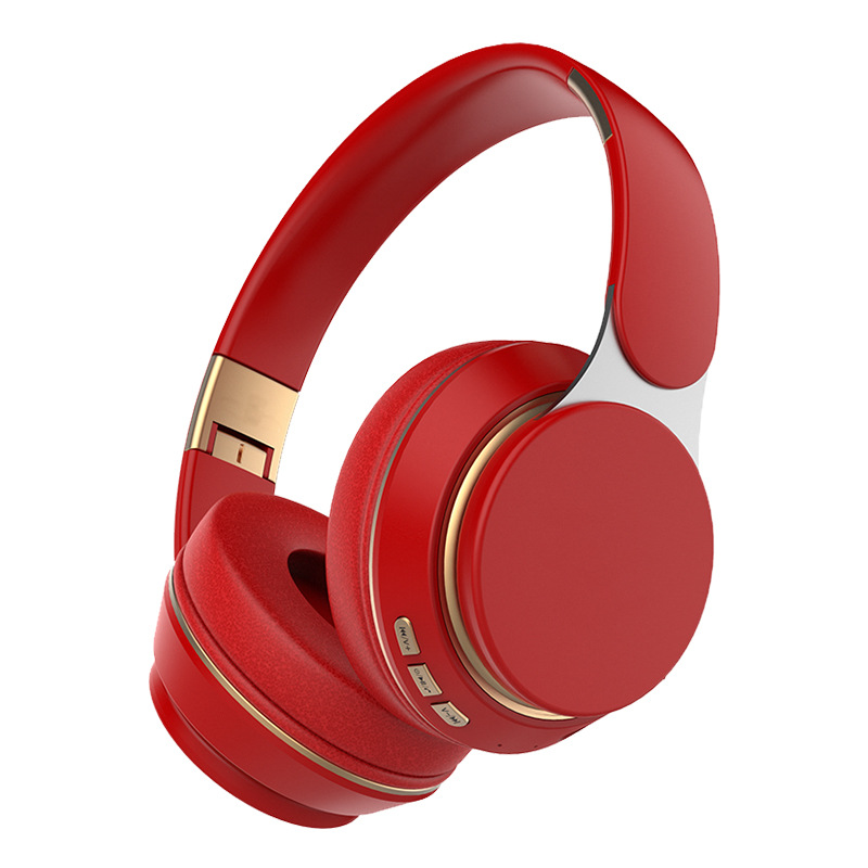 V888-ELOSUNG35152-202506241027-00 Wireless Bluetooth 5.0 Over-Ear Headphones - HIFI Deep Bass, Foldable Design, 10Hr Playtime(red) - Image 1