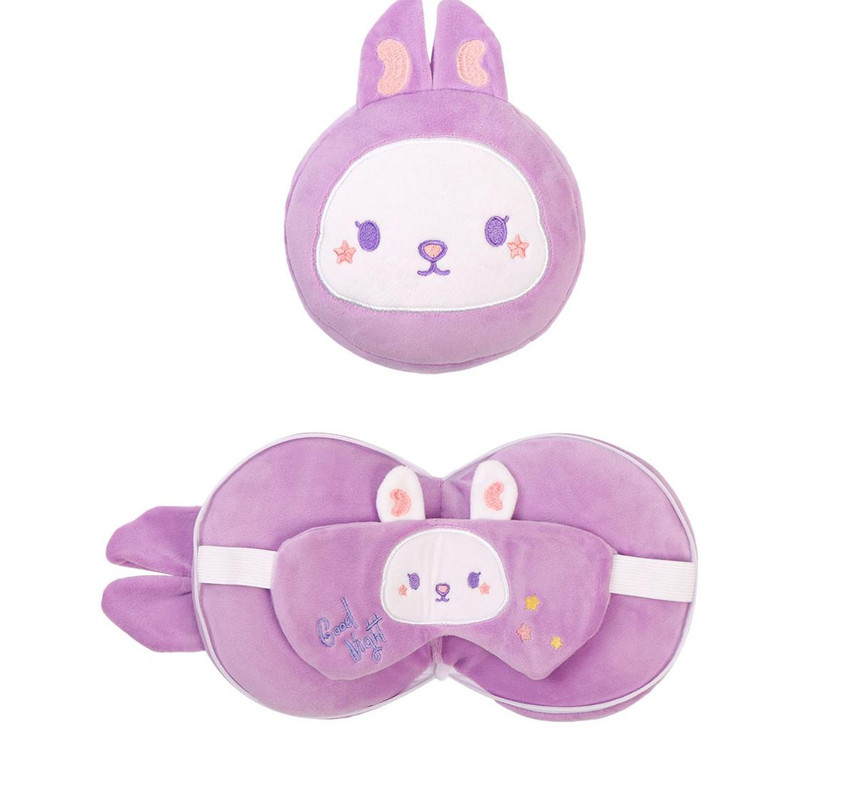 V888-ELOSUNG35238-202506241120-01 2-in-1 Convertible Eye Mask & Travel Neck Pillow Set - Plush Fabric with Snap Closure(purple) - Image 2