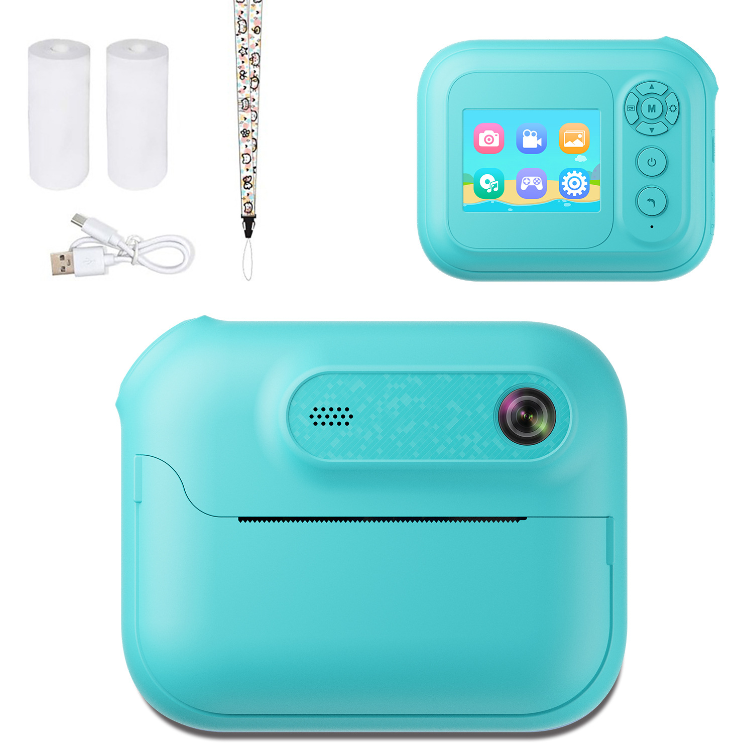 V888-ELOSUNG35312-202506251013-02 Kids Multi-Functional Camera Toy - Instant B&W Printing & Creative Stickers(yellow) - Image 3