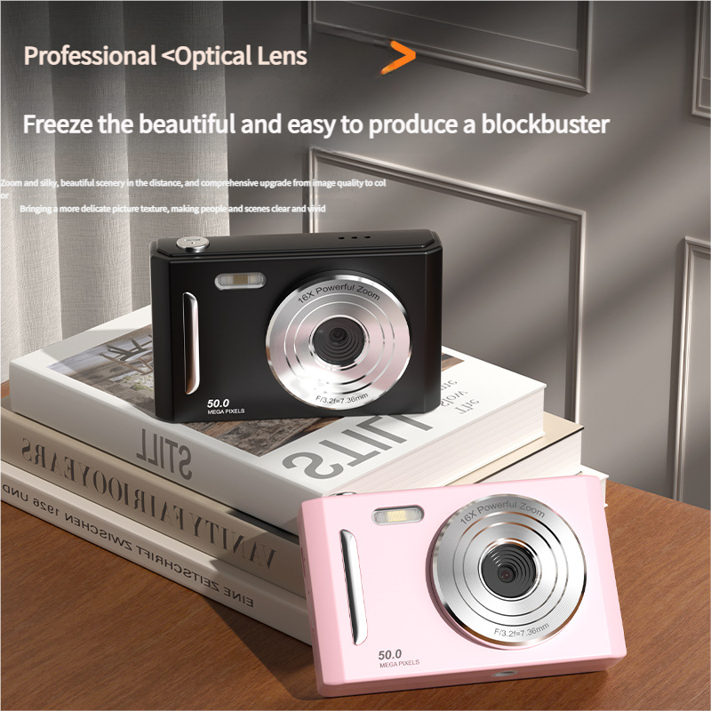 V888-ELOSUNG35335-202506251006-02 50MP HD Digital Camera with 8X Zoom & Dual Lens System(pink) - Image 3