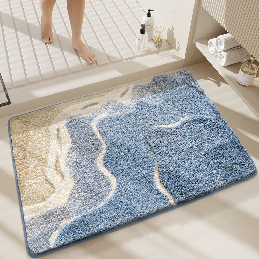 V888-ELOSUNG35348-202506301135-00 Premium Bath Mat with 8X Water Absorption & Non-Slip Base(Blue Ocean) - Image 1