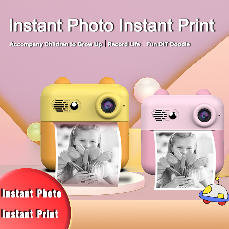 V888-ELOSUNG35496-202507020953-02 Kids Instant Print Digital Camera with 180° Flip Lens - 24MP Photos, 720P Video & Doodle Fun(yellow) - Image 3