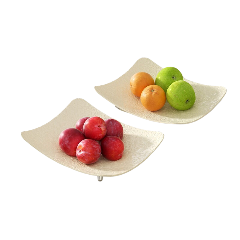 V888-ELOSUNG610-202005-00 Water ripple tray cream white two pack 24.5 * 19 * 5CM - Image 1