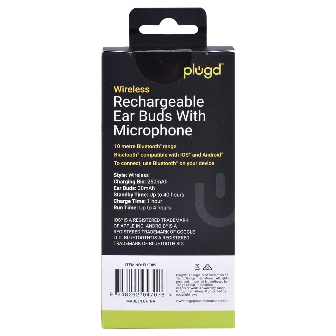 V915-EL0089-203627-02 PLUGD Bluetooth Rechargeable Ear Buds with Microphone - Image 3