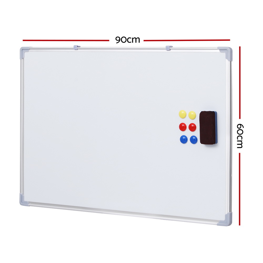 WB-60X90-BOARD-173498-01 Magnetic Whiteboard 60x90cm Erase Board Marker Eraser Tray Home Office School - Image 2