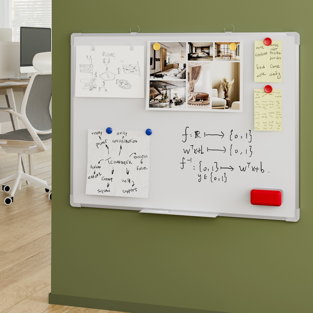 WB-60X90-BOARD-173498-04 Magnetic Whiteboard 60x90cm Erase Board Marker Eraser Tray Home Office School - Image 5