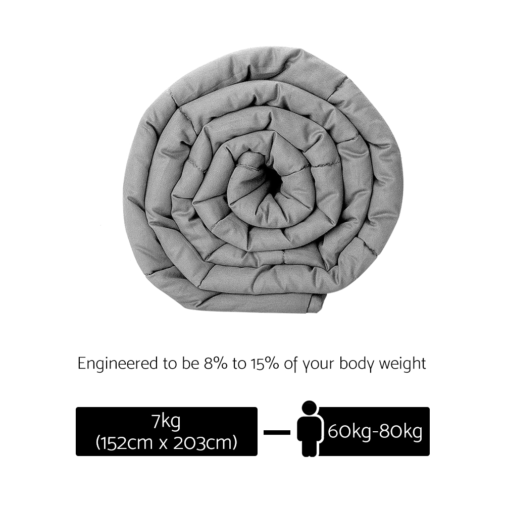 WBLANKET-CT-7KG-LGY-01 Giselle Weighted Blanket 7KG Deep Relax - Image 2