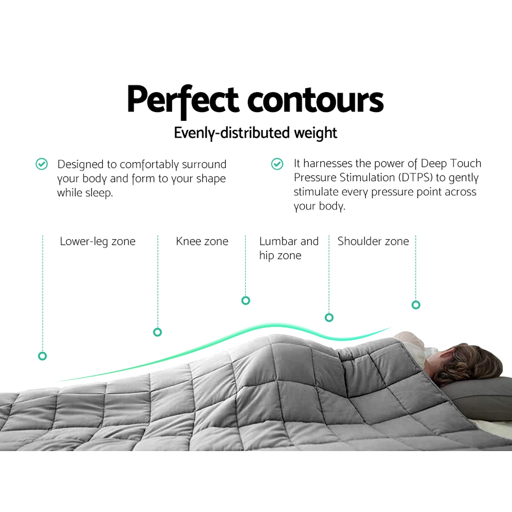 WBLANKET-CT-7KG-LGY-05 Giselle Weighted Blanket 7KG Deep Relax - Image 6