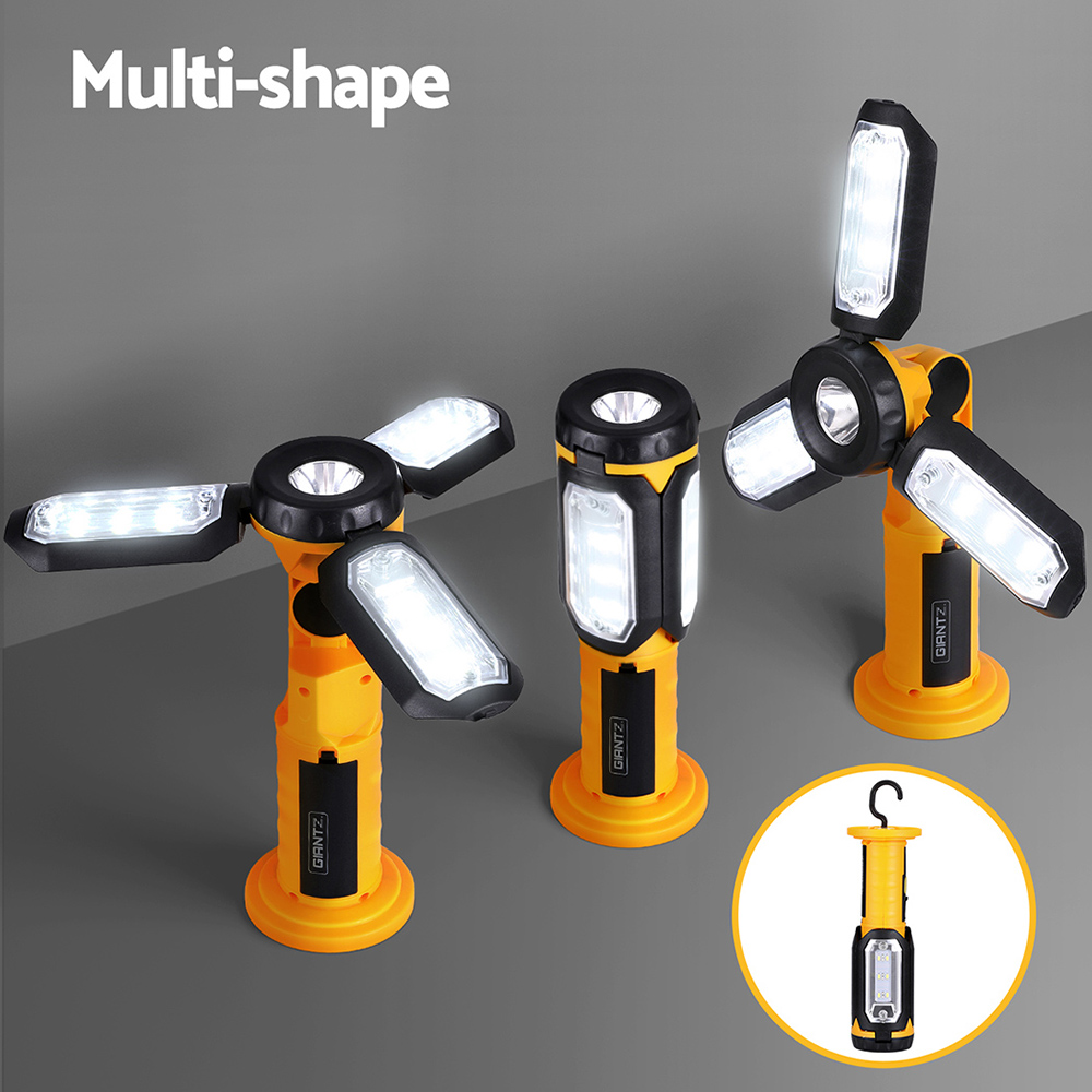 WL-TRI-27LED-FOLD-YL-186251-03 Giantz Work Light Rechargeable USB Cordless LED Lamp Hook Rotation Folding - Image 4