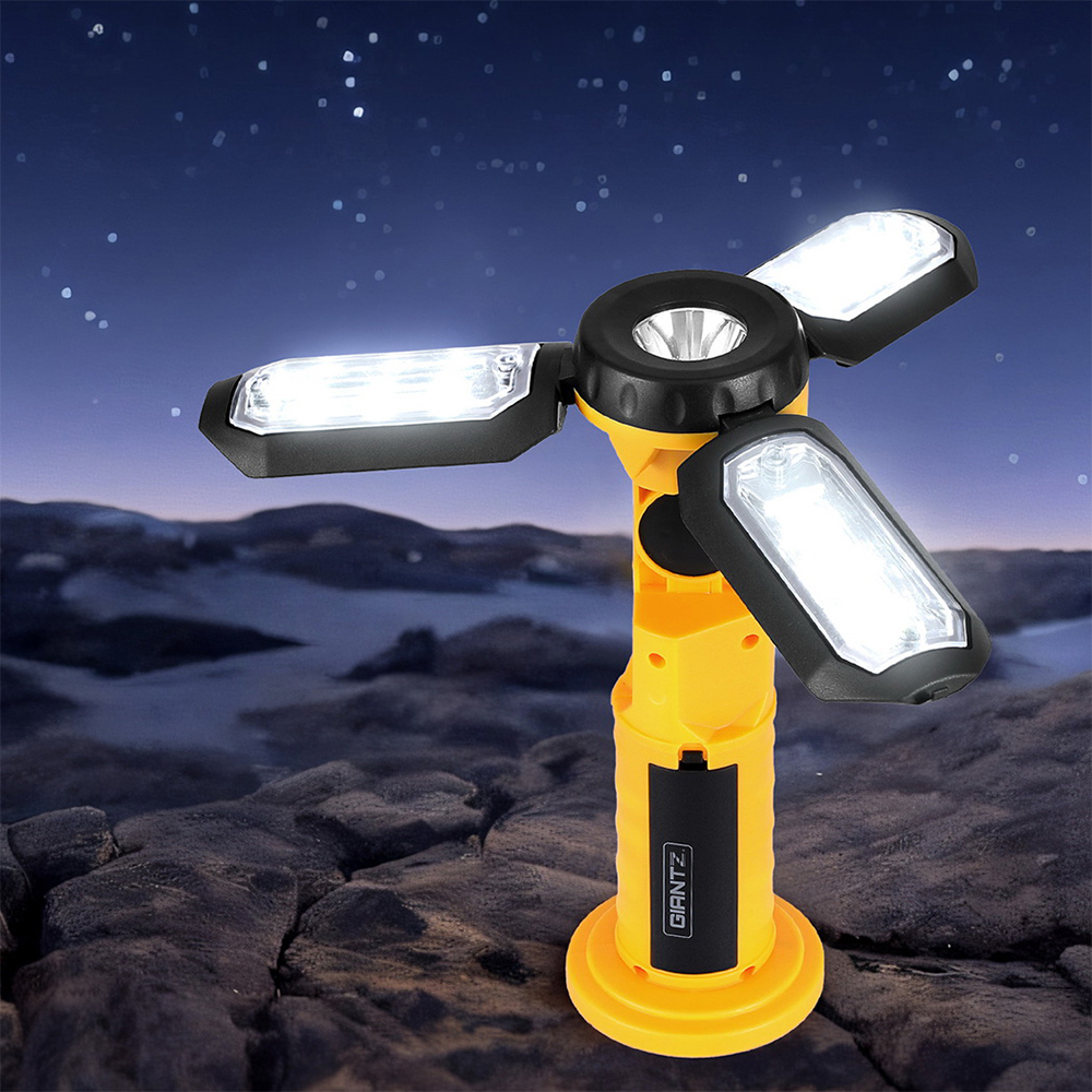 WL-TRI-27LED-FOLD-YL-186251-06 Giantz Work Light Rechargeable USB Cordless LED Lamp Hook Rotation Folding - Image 7