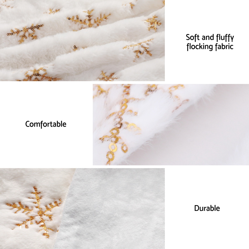 XMAS-CARPET-SNOWFLAKE-120-190855-04 Jingle Jollys Christmas Tree Skirt 120cm Snowflake Ornaments Xmas Decorations - Image 5