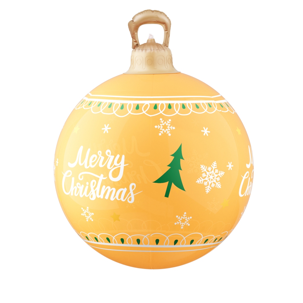 XMAS-INF-BAUBLE-MERRY-GOLD-190849-02 Jingle Jollys Christmas Inflatable Ball 60cm Led Illuminated Xmas Decoration - Image 3